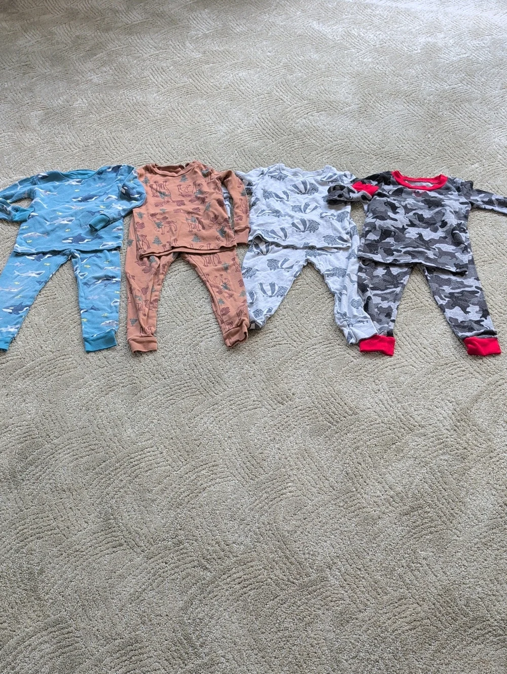 Carter's Kids Pajama Joggers Bundle - Blue, Rust, Light Gray, Gray Camo